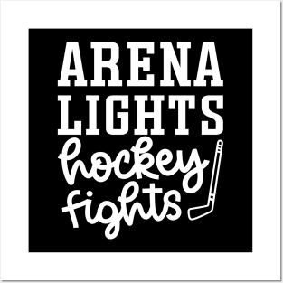 Arena Lights Hockey Fights Hockey Mom Cute Funny Posters and Art